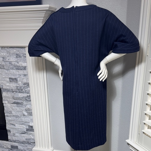 Vintage Navy Pinstripe Midi Dress - Picture 4 of 5